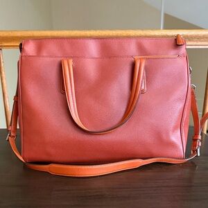 Tumi Leather Tote Bag - Burnt Orange